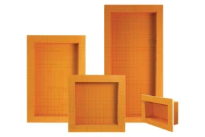 Schluter Kerdi shower niches — a waterproof system designed for long-lasting durability and leak protection in custom tiled showers.